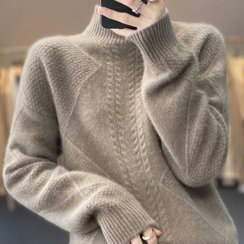 Half Turtleneck Sweater Womens Autumn Winter Casual Soft Solid Color Pullovers Korean Knitted Jumper Female Thicken SweatersT251025