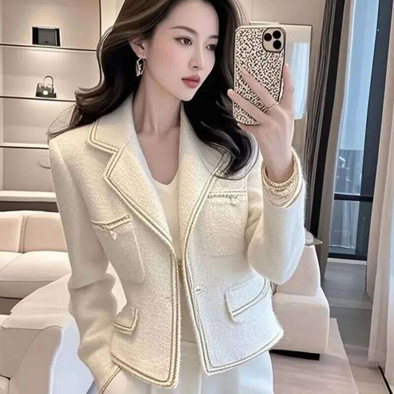 New Autumn Winter Small Fragrant Style Beautiful Women S Short Coat Long Sleeve Comfortable Unique Female Casual Jacket