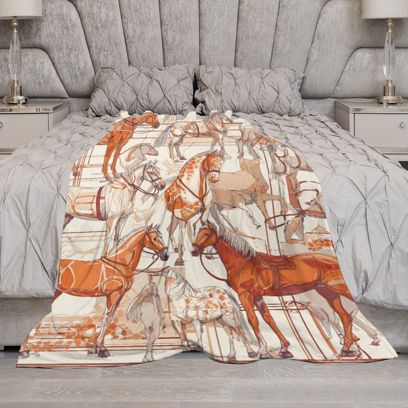 Custom H Designer Horse blanket blanket throw cashmere vibration blanket copert Home Travel Throw Summer Air Conditioner Beach home bedding blankets t