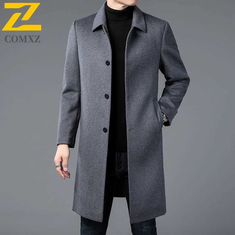 Male Woolen Coat 2025 Winter New Fashion Classic Lapel Windproof Overcoat Business Casual Premium Anti Pilling TrenchCoatT251025