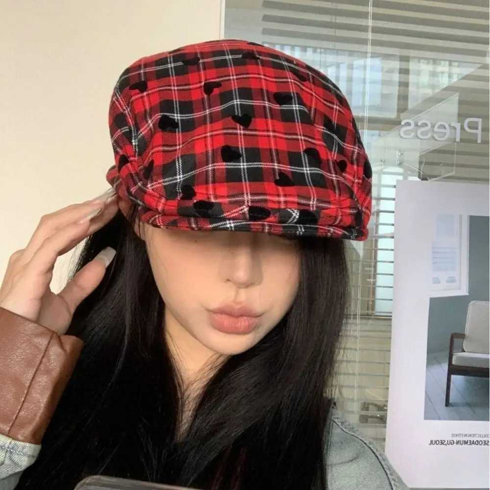 Fashion Vintage Wens Beret Janese Star Newsboy C Y2k Plaid Versatile Painter C Outdoor Y251025