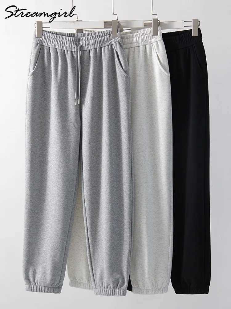 Thick Warm Fleece Sweatpants Women Winter Straight Leg Pants Gray Velvet Trousers Pants Jogger For Women Sweatpants OutfitsT251025