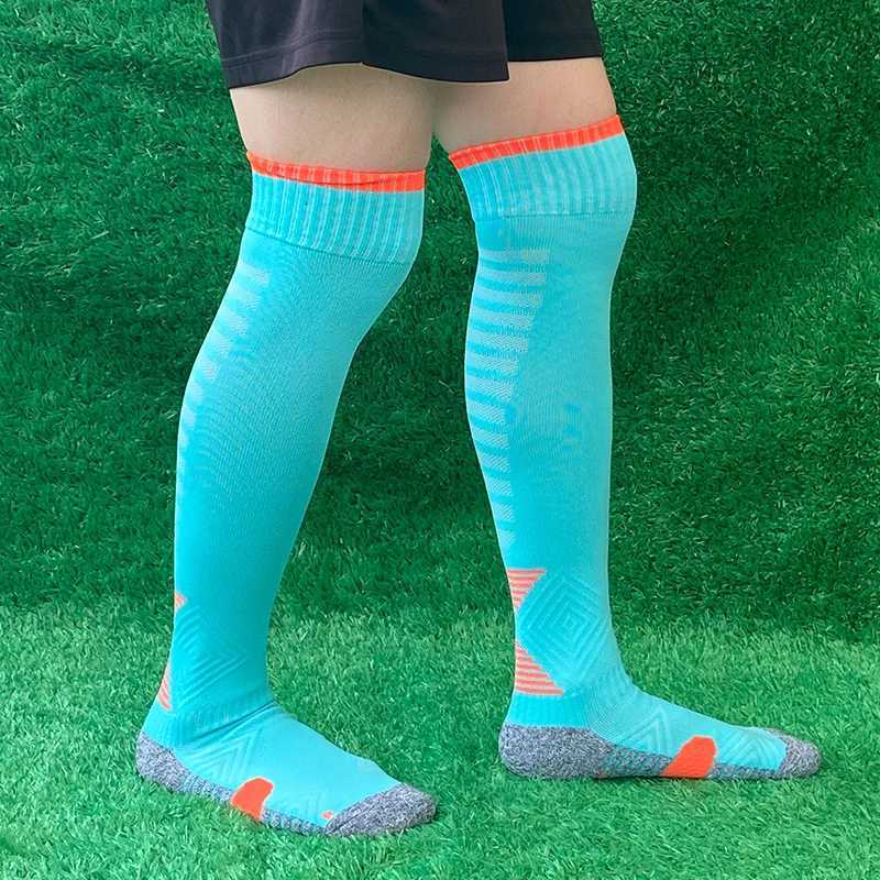 Soccer Sock for Adults and Kids Breathable Compression Towel Bottom Running Cycling Extra Size Football Long Stocking Y251024
