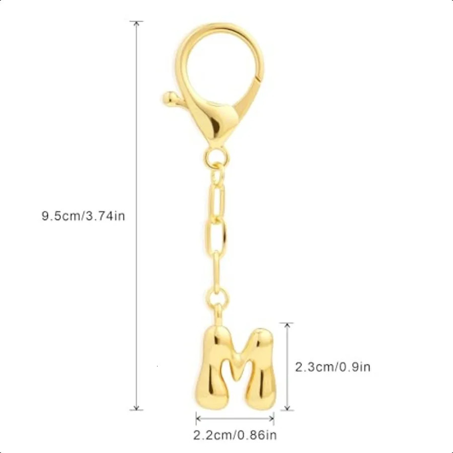 Bag Charms Gold Initial Keychains Personalized Birthday Gifts 14K Gold Keychain Accories Purse Charms for Women 251023