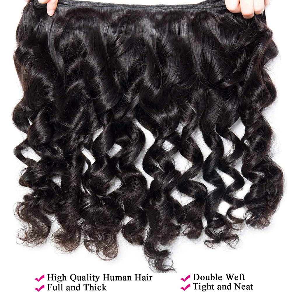 Virgin Human Hair Loose Wave Bundles 8-32 Inch 95-100g Natural Black Color Can Be Dyed Styled
