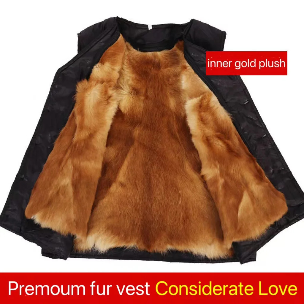Cold Autumn Winter Middleaged Elderly Wool Vest Thicken Warm Genuine Fur Overcoat Fashion Comfortable Dad Father Cotton Outfit 251020