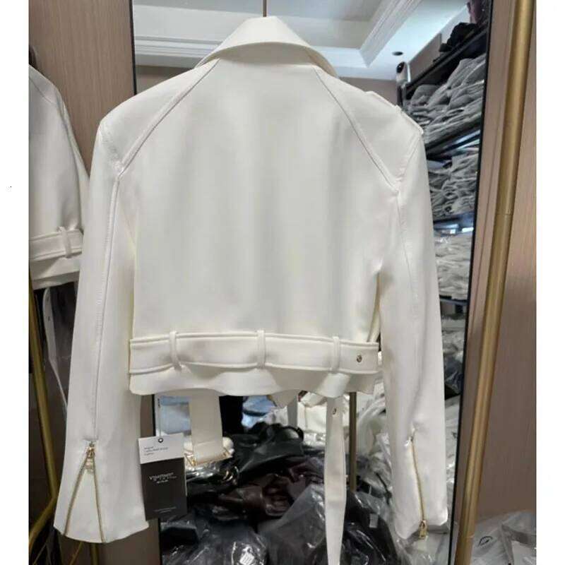 Korean Ladies Fashion Short Jacket Design Sense Niche Feminine Long Sleeves Locomotive Coat Spring Autumn Women Patchwork Outwea