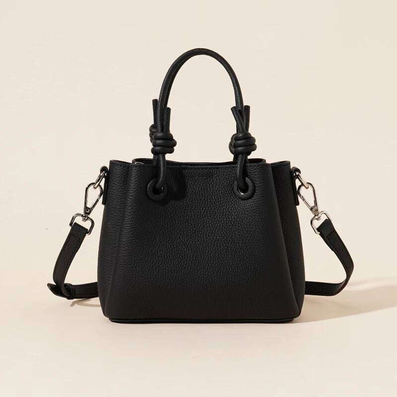 Minimalist Trendy Handheld Bucket Shoulder Women's Genuine Leather Casual Commuter Handbag Single Slant Crossbody Bag Purses 251023 1025