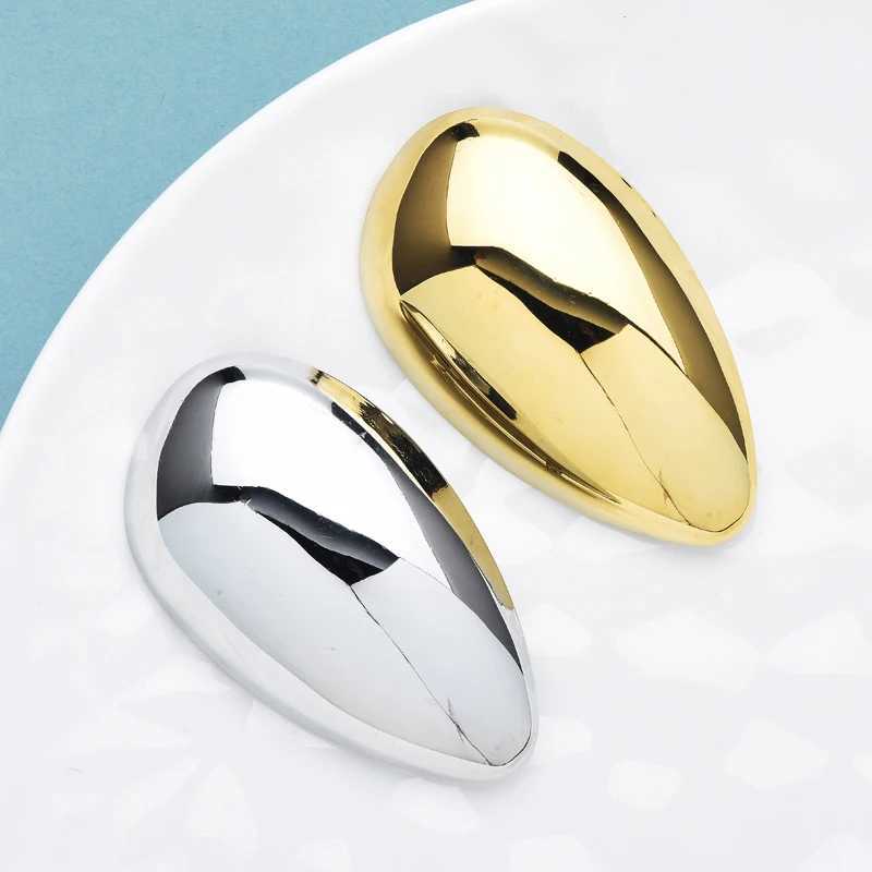 Wulibaby Stainless Steel Egg Brooches For Women Unisex 2color Beautiful Geometric Party Office Brooch Pins Gifts J251115