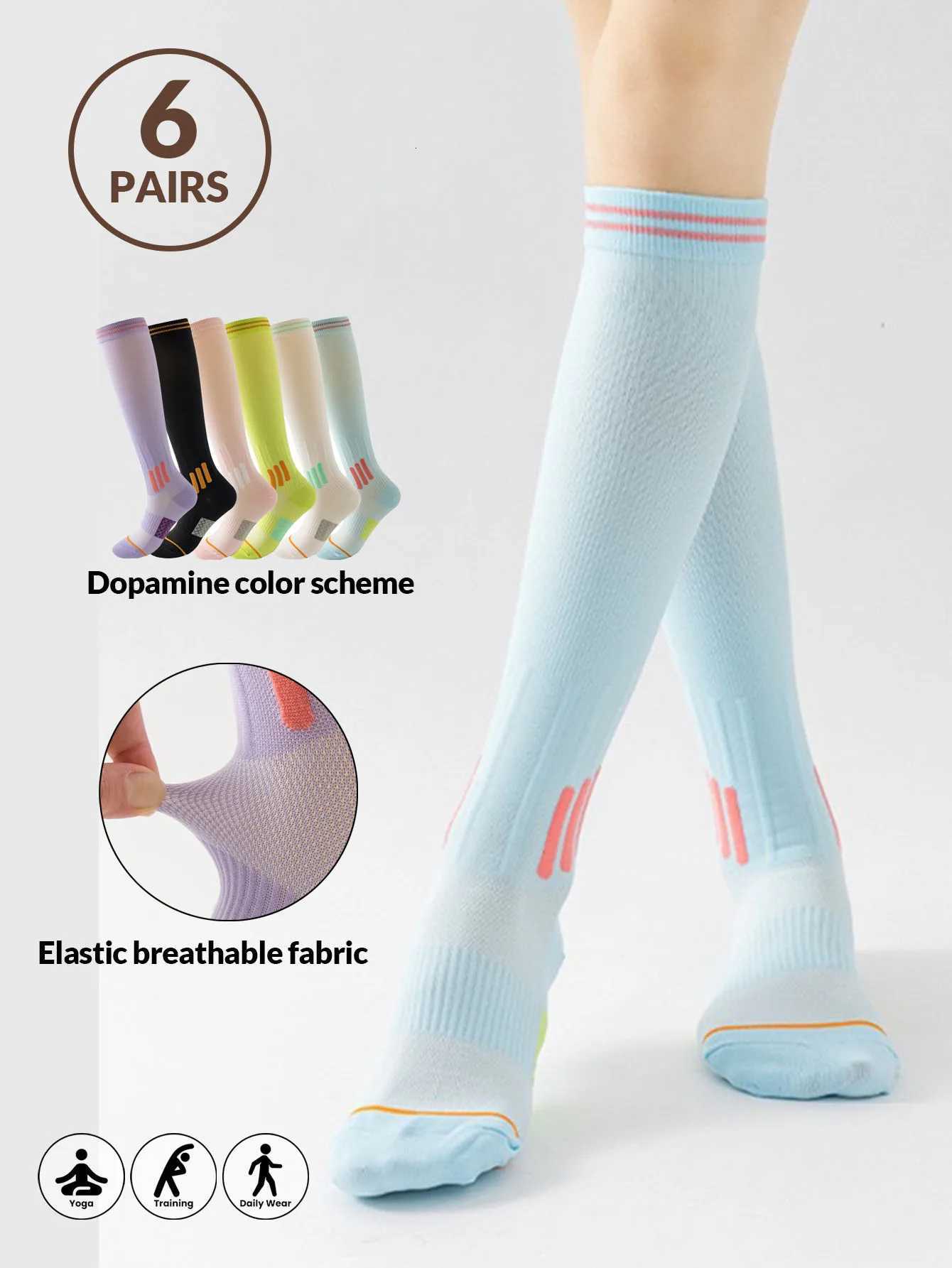 16pairs Compression Sport Socks Running Skipping Yoga Socks Trendy Professional Sports Socks Nursing Athletic Soccer Stocking Y251024