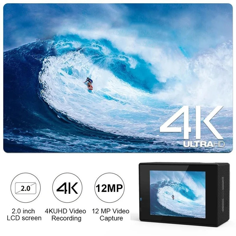 Action Camera Ultra HD 4K30fps WiFi 20inch 170D Underwater Waterproof Helmet Video Recording Cameras Sport Cam 251024