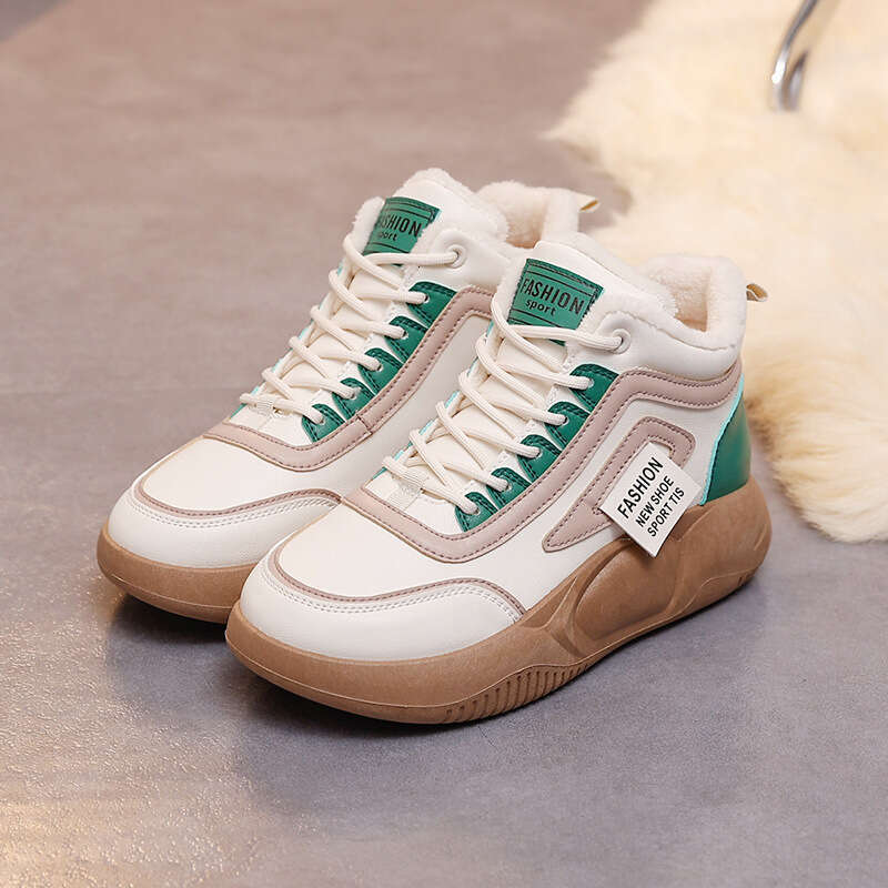 New Winter Thick-Soled Height-Increasing High-Top Casual Ins Style Sneakers Cotton Shoes with Fleece Autumn winter women snow top sport Casual boots