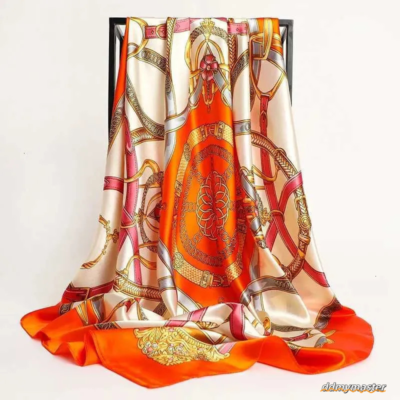 Large Silk Square Women, Elegant Satin Head Scarf For Hair, Neck, Or Handbag Decoration Ddmymaster