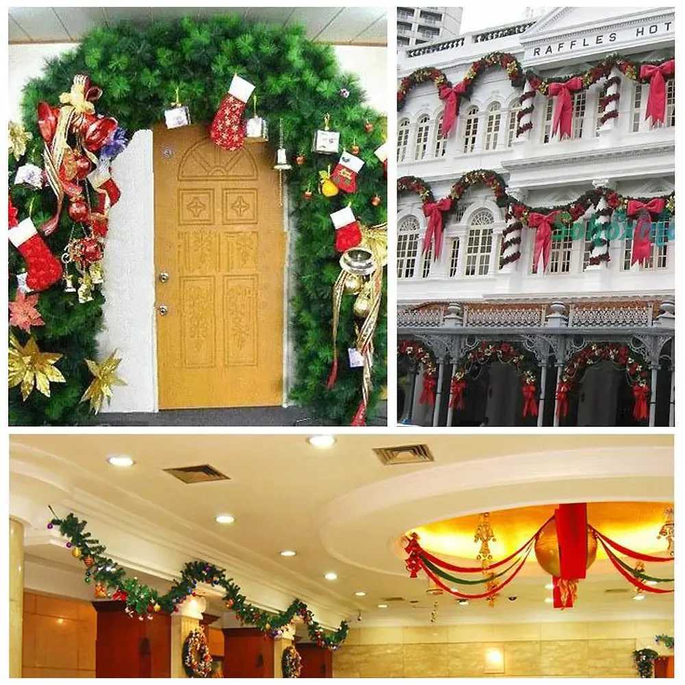 27M Artificial Rattan Wreath Decor Pine Tree Christmas Decoration For Kids Home Navidad Xmas Pine Tree Rattan Hanging Ornament C251024