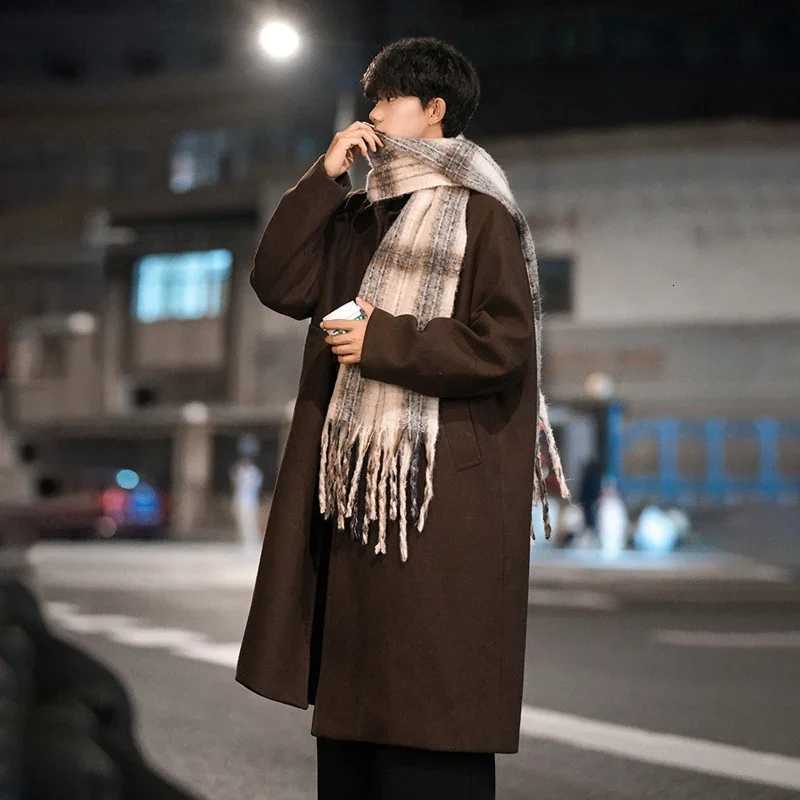 TFETTERS Brand Long Woollen Overcoat Man 2025 Autumn Winter New Solid Color Korean Fashion Coats for Men Casual Shopping ClothesT251025