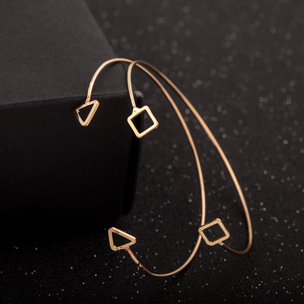 Minimalist Style Hollow Triangle Geometric Open Korean Version Bracelet Bangle