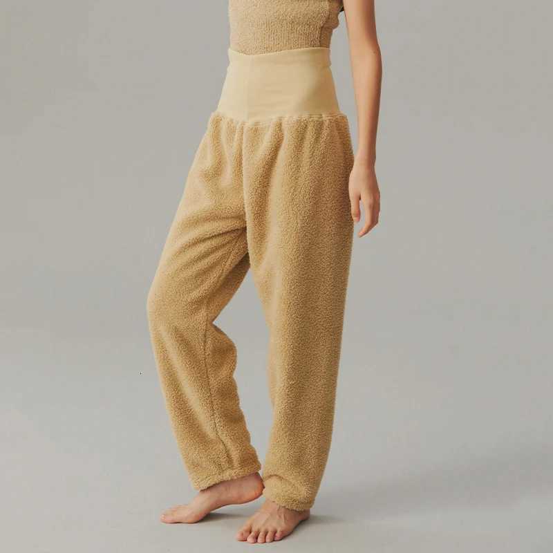 New Coral Fleece High Waist Home Pants Women Autumn Winter Warm Casual Pants Woman Outdoor Solid Loose Thermal Trouser FemaleT251025
