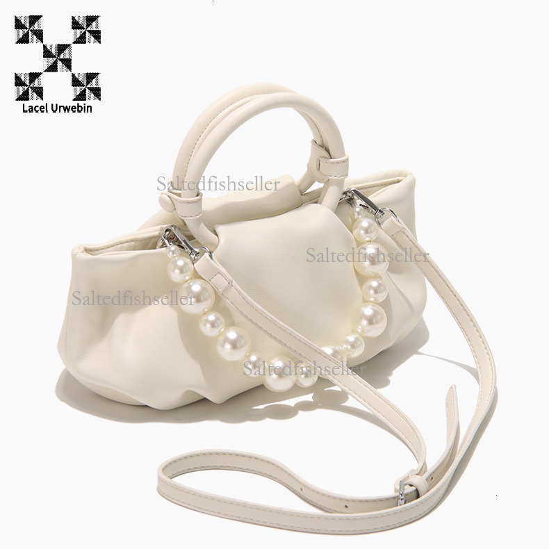 Lacel Urwebin Designer Luxury Mini Handbag Fashion Trend Summer Soft Leather Cloud Comfortable Bag Niche Versatile Elegant Pearl Shoulder Crossbody Ba