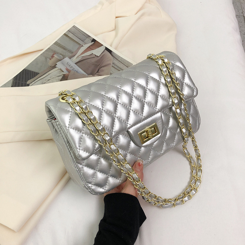 Luxury Brand Designer Bag 2025 Summer New Style Fresh Green Diamond Chain Bag Trendy Versatile Small Square Bag For Women