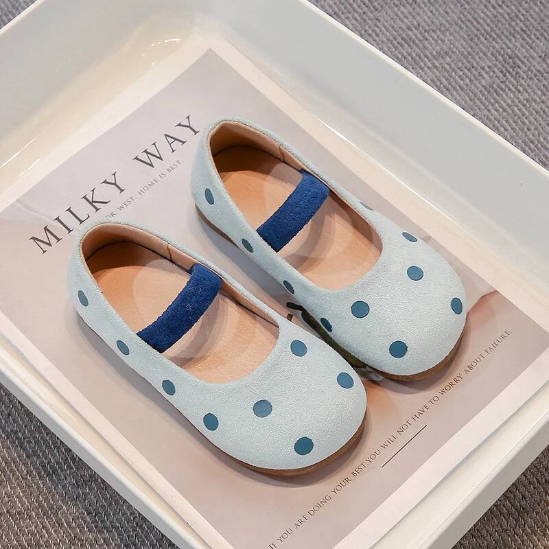 Flats Soft Sole Polka Dot Veet Mary Jane for Girls Kids Elastic Band Loafers Child Chic Spring Summer Casual Shoes ddmyshoesvip