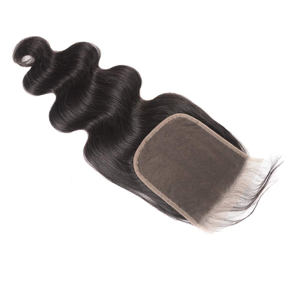 6x6 Body Wave Lace Closure Unprocessed Virgin Human Hair Free Part 10-20 Inch Natural Black Color Glueless Installation Pre Plucked
