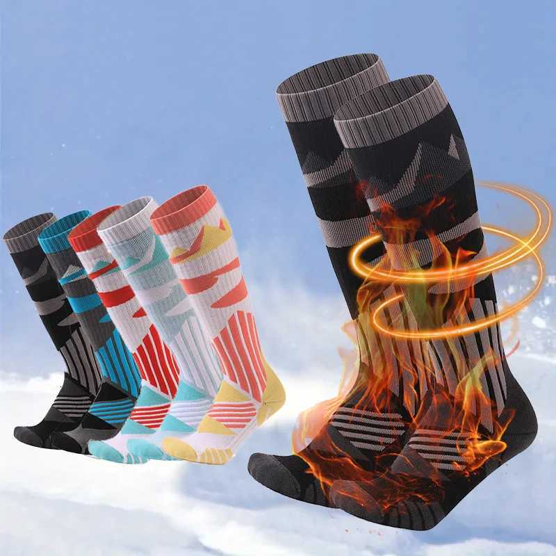1Pair Ski Sock Thicker Sports Soft Thicken Cotton Winter Men Women Snowboard Cycling Soccer sock High Elastic Thermal Socks Y251024