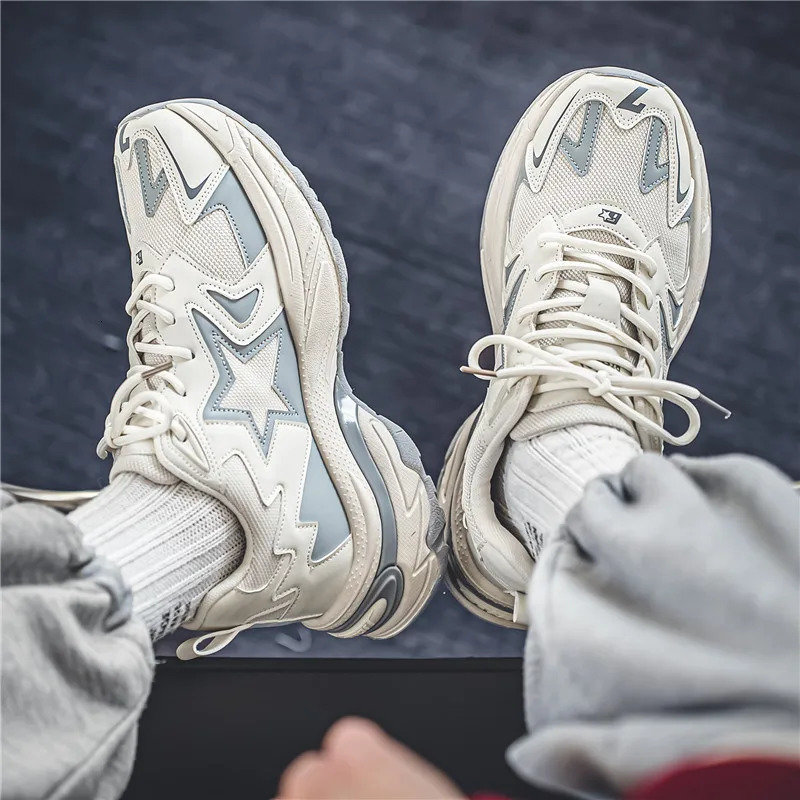 Autumn Men Casual Sneakers Stars Platform Vintage Shoes Tennis Running Sneakers Breathable Lace Up Sports Shoes For Male 3944 251023
