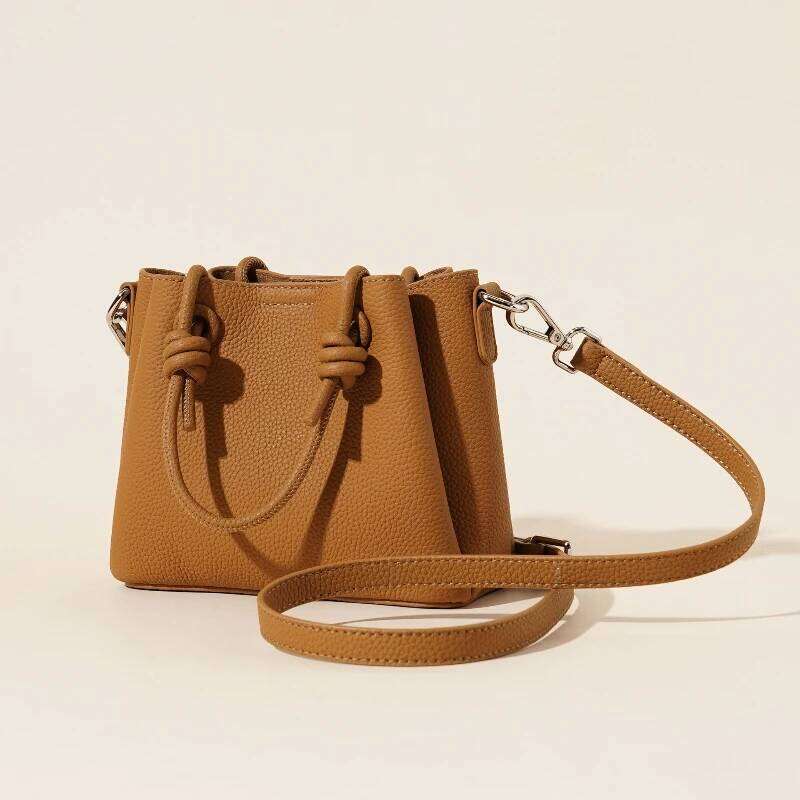Minimalist Trendy Handheld Bucket Shoulder Women's Genuine Leather Casual Commuter Handbag Single Slant Crossbody Bag Purses 251023 1025