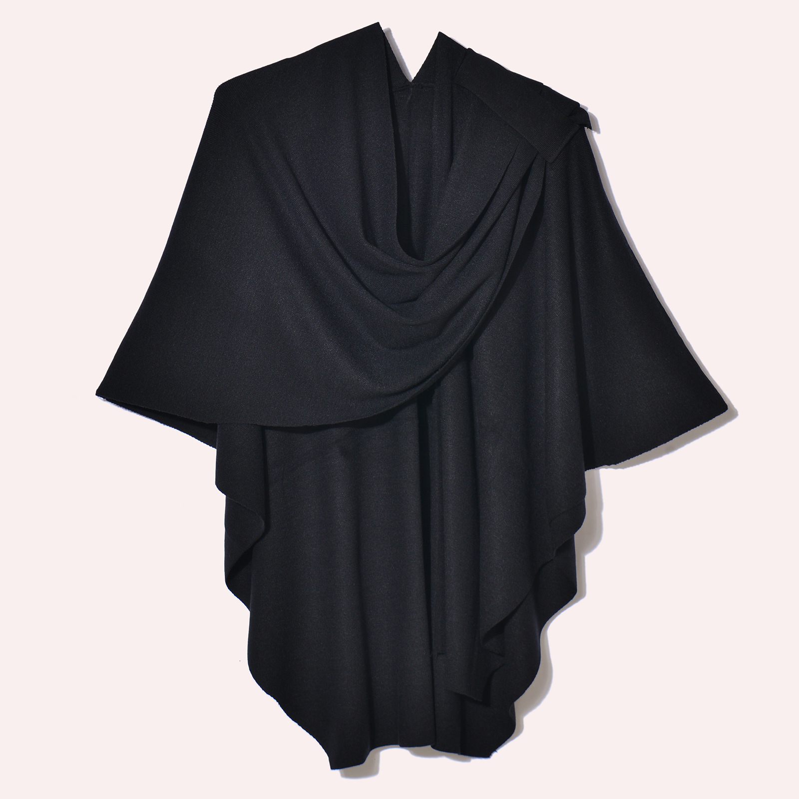 Knitted Solid Color Tie Shawl Coat for Women Portable Versatile Warm Tassel Cardigan Elegant Coat