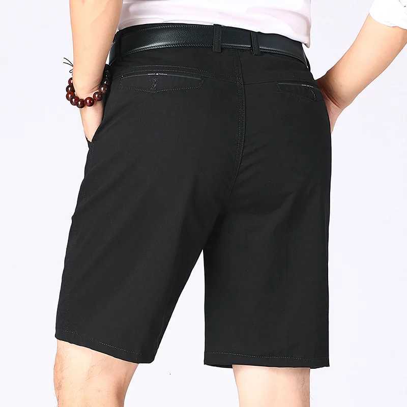 Classic Cotton Board Shorts Knee Length Comfortable Bermuda Shorts Outdoor Beach Shorts Black KhakiXJ251025