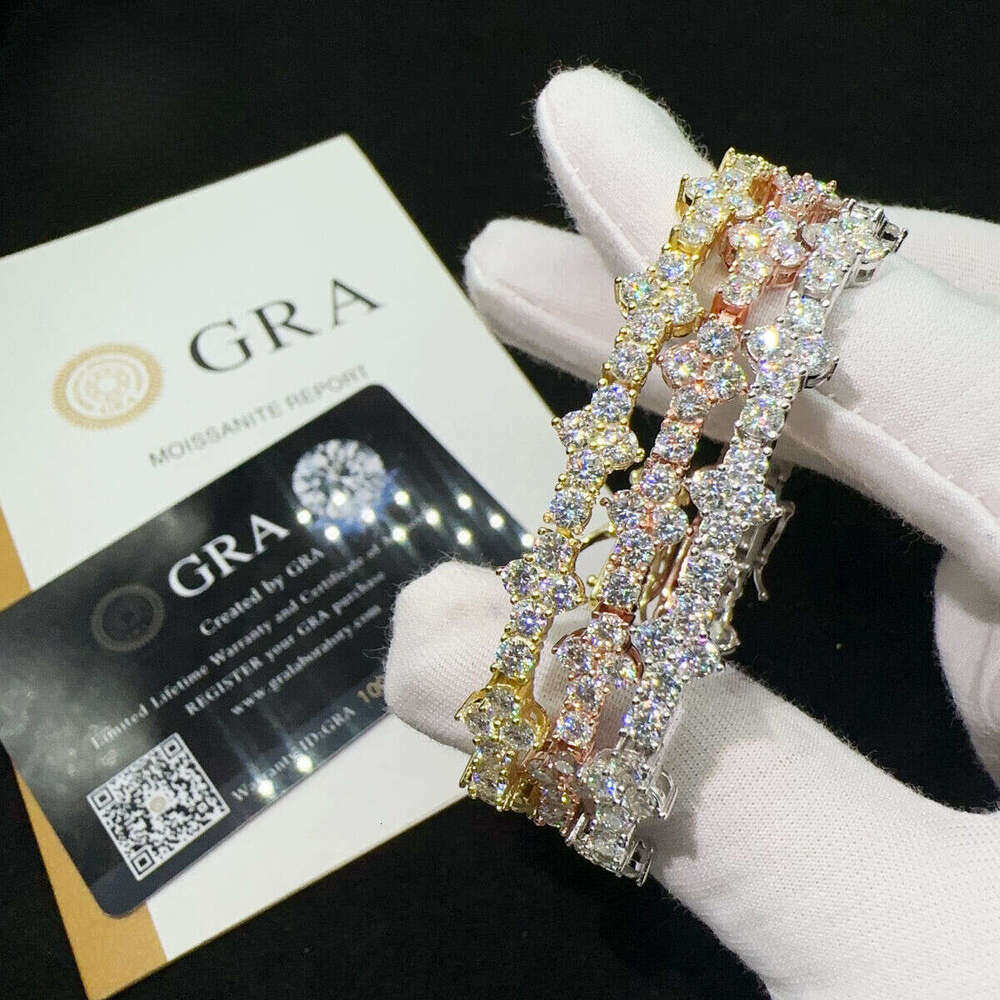 Hot Selling Sterling Sier Lab Dia Iced Out Vvs Moissanite Hip Hop Jewelry Tennis Chain BraceletFree of charge delivery