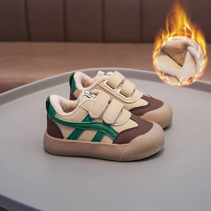 Childrens Padded Sneakers Brown Thickened Boys Girls Small Board Shoes Soft Nonslip Baby Walking Shoes Kids De Training ShoesT251025