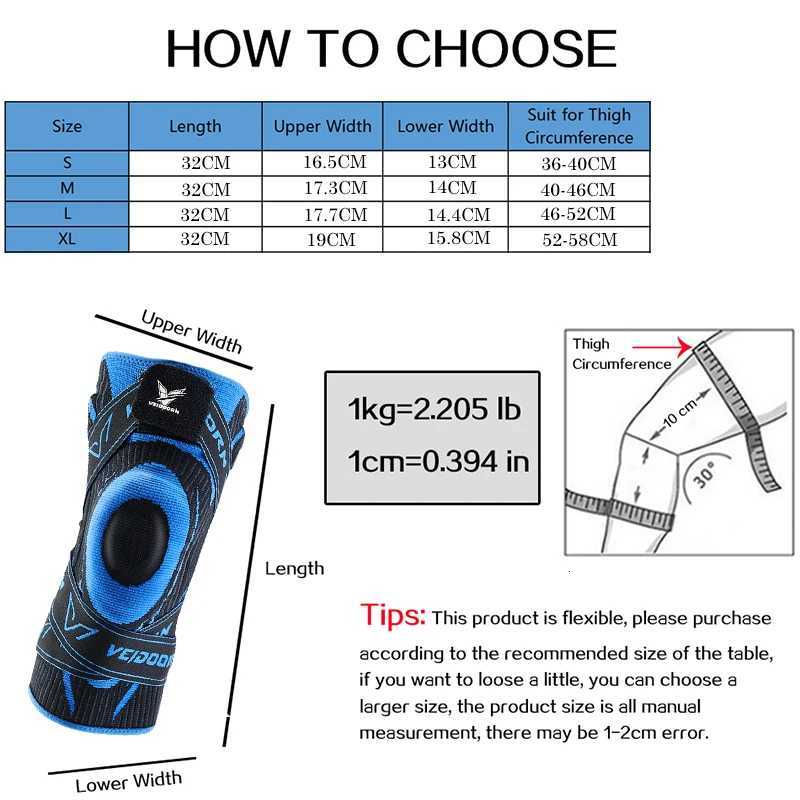 Veidoorn Compression Knee Brace with Straps TPE Pad AntiSlip Silicone Gel Arthritis Support Sports Knee Sleeve for Running Y251024