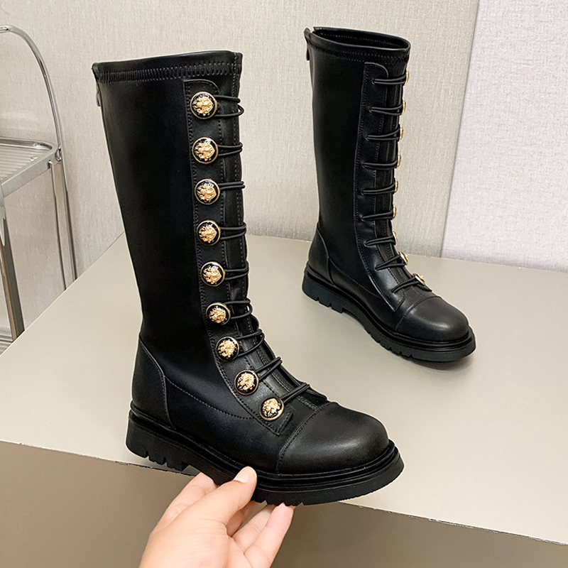 Kids High Boots for Girl Fashion Design Boots Girls Walkfashion Children Long Motorcycle Boots Size 26 -39 W1166