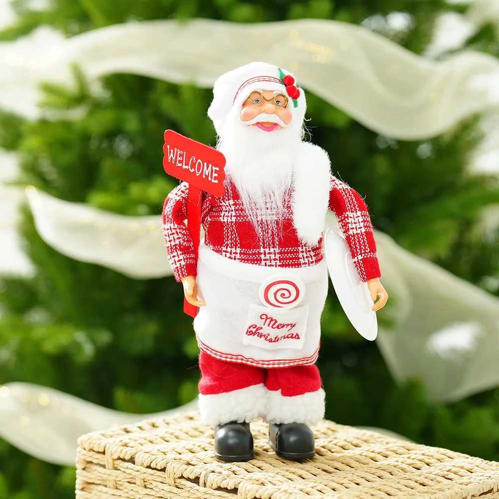 30cm Cute Santa Claus Doll Standing Santa Claus Statue 2025 Xmas Tree Ornament Christmas Decor Home Navidad Gift New Year 2026 C251024