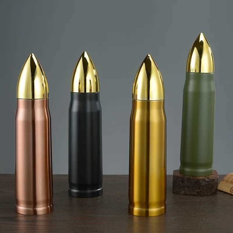 NEW 500ml Bullet Shape Thermos Bottle Large Capacity Stainless Steel Water Bottle Portable Vacuum Flasks Thermos Cup for Coffee J251025