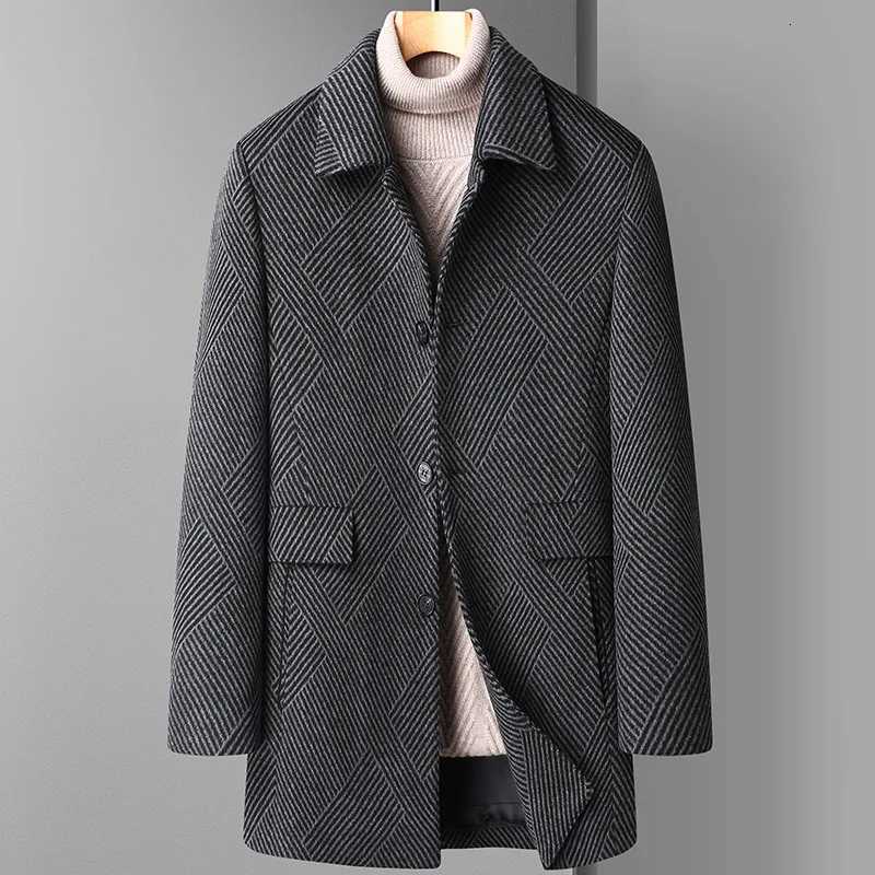 2023 new arrival winter fashion wool coats thicken trench coat menmens smart casual woolen jackets Liner Detachablesize M3XLT251025