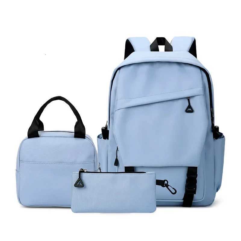 3pcsset Student Backpack boys girls School Bags for Teen Men Women Tote Bag CluTCh Pocket Nylon Backpacks Travel Bag W251025