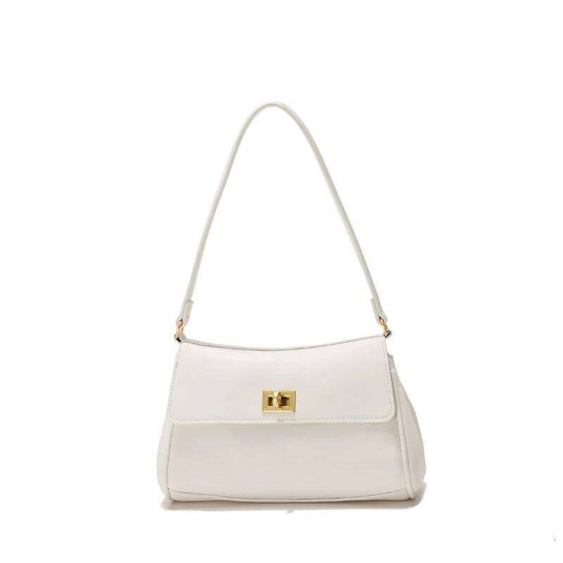 Fashion Women's Niche Design Shoulder Simple Solid Color Female Chain Handbag Vintage High-End Elegant Underarm Bag 1025