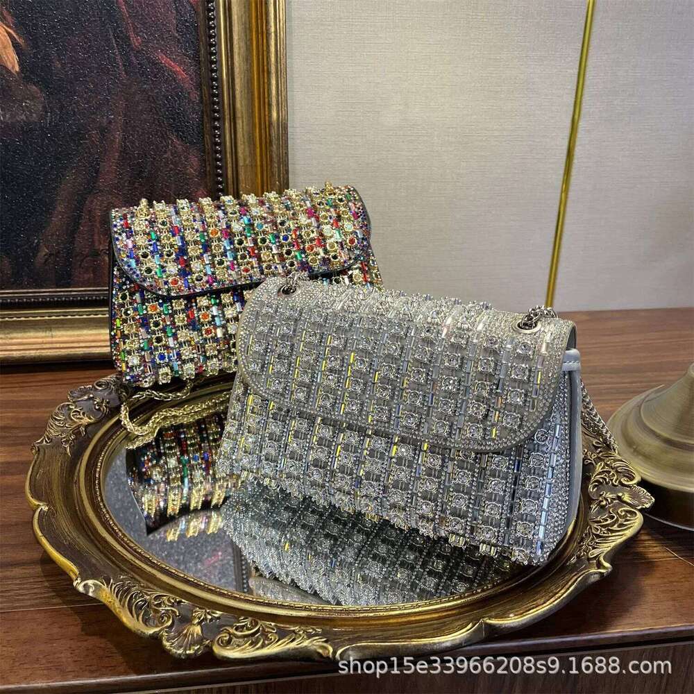 Designer Bags Dia Embedded Evening Straight Hair Cross-Border Female Handbag Shoulder Satchel Handheld Bag For Banquet Use Luxury Bag