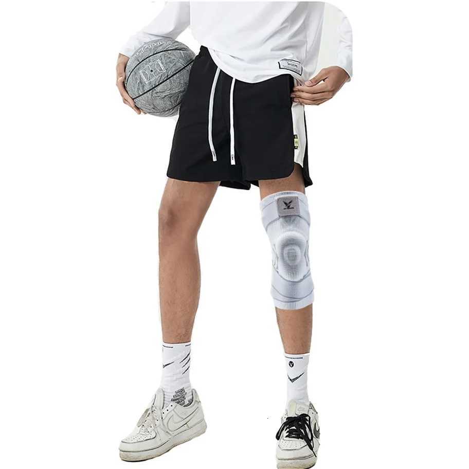 1PC Men Compression Crossfit Rodilleras Elastic Sport Knee Sleeve with Long Straps Black Blue Knee Brace with Silicone Gel Y251024