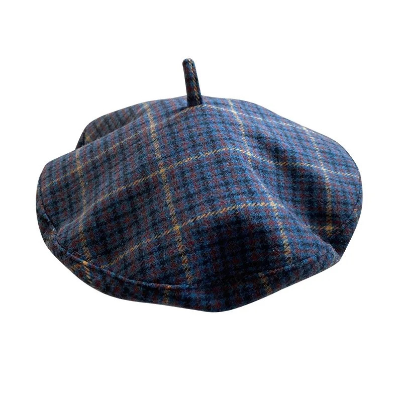Berets for Women in Autumn Winter British Inspired Checkered UFO shaped Face Slimming Retro Elegant Painter Hats 251023