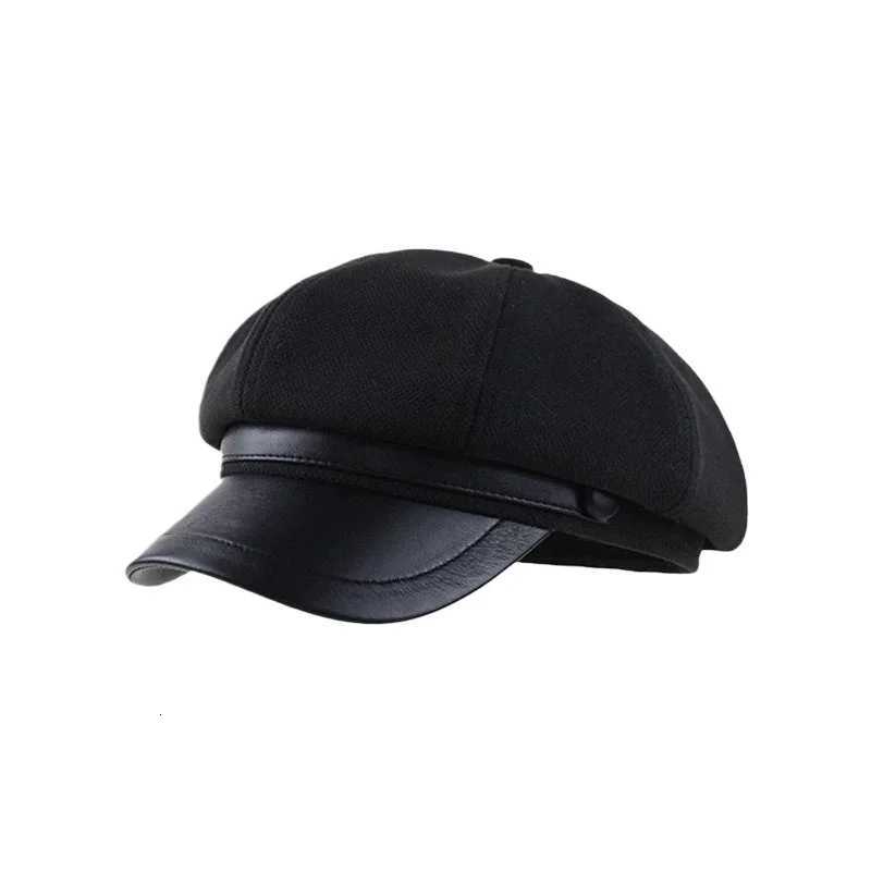 Elegant Winter Beret for Wen Thermal Li Octagonal Hat with Duck Bill Brim Artistic Painter Style C Y251025