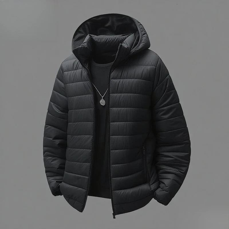 Winter FleeceLined Thickened Cotton Coat BusinessCasual Windproof Warm Lightweight Fashionable Hooded Jacket Sports 251015