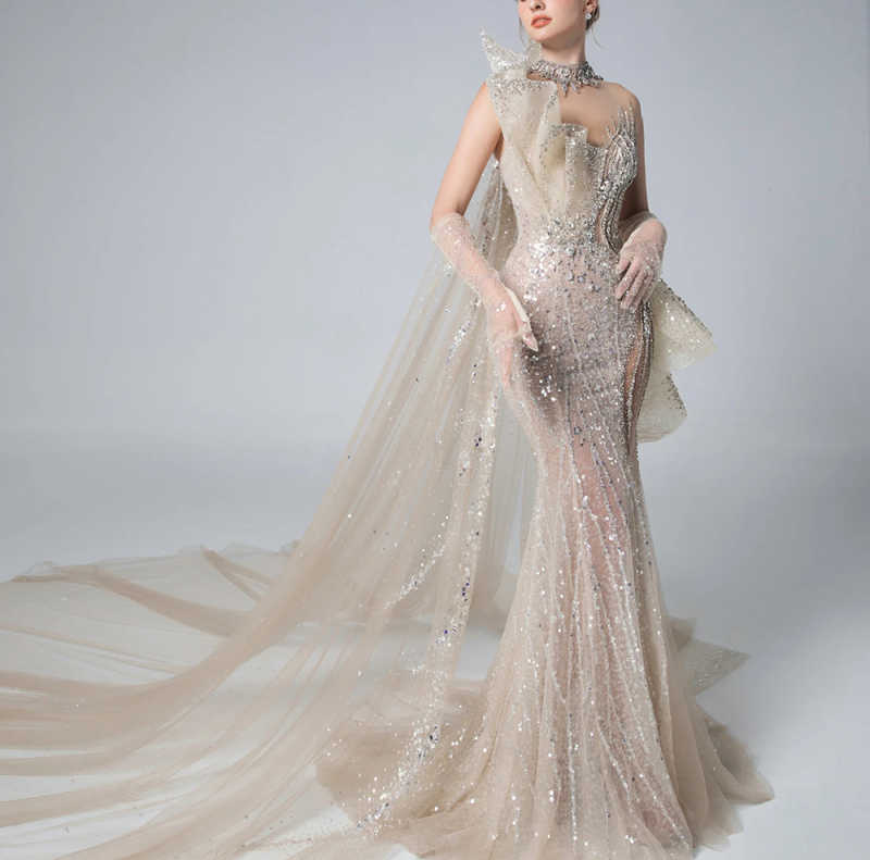 Stunning Evening Dresses Halter Sleeveless Handmade Crystal Rhinestone Sequin Dinner Party Prom Special Occasion Customized