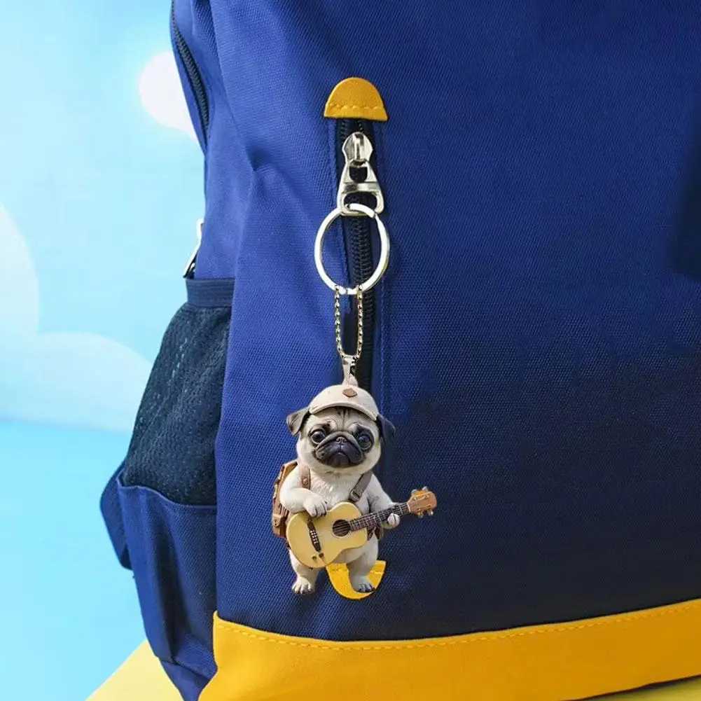 Motorcycle Cat Acrylic Hanging Decoration Christmas Tree Car 2D Flat Riding Kitten Hanging Ornament Cartoon Pendant For Christma C251024