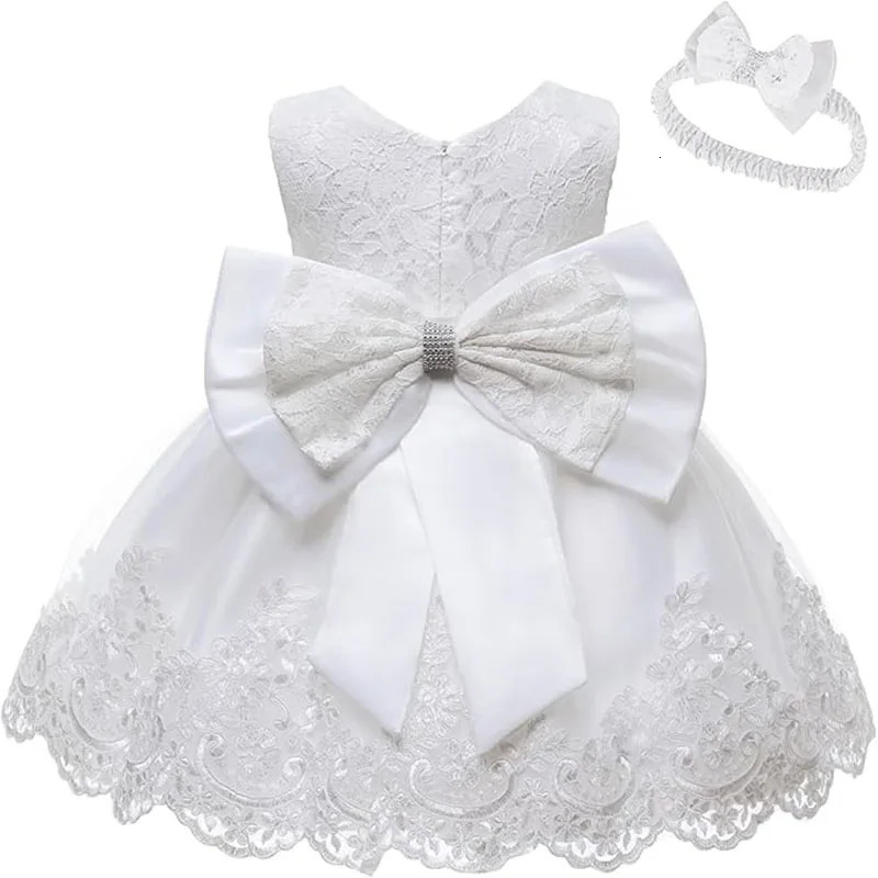 Girls Party Dresses White Bridesmaid Dresses For Wedding Prom Gown Big Bow Girls Elegant Dresses Puffy Dress For Girls 251023