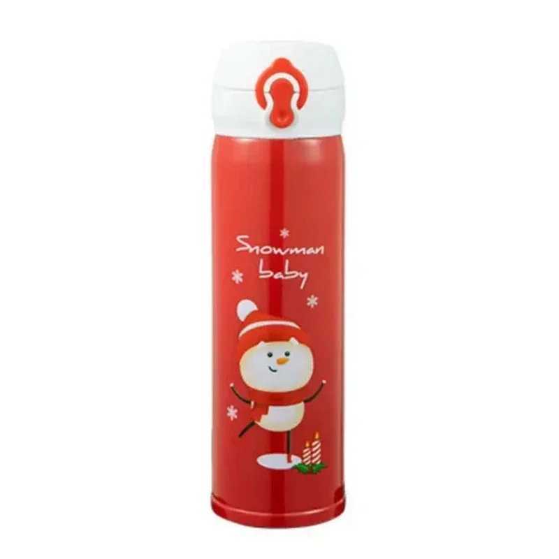 450ml Thermos Cup Christmas Stainless Steel Vacuum Water Bottle with Lid Elk Santa Thermos Cup Christmas Gift Christmas J251025