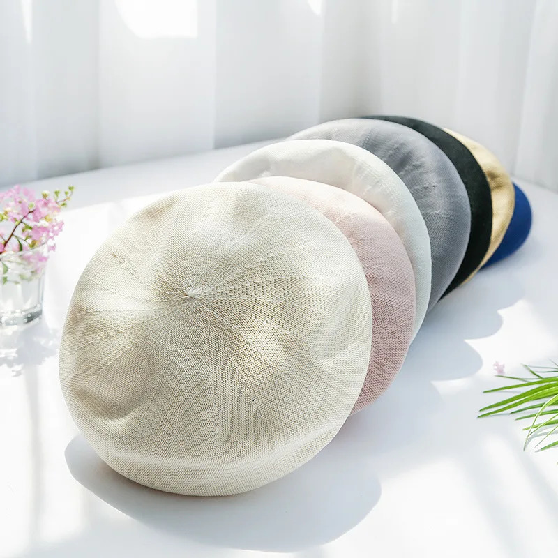 11 colors beret solid hat female knit acrylic cap spring summer autumn hat solid color top quality Women Boina Wholesale 251023