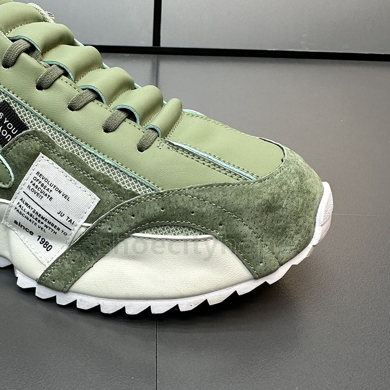 Athletic Gear Mesh running shoes Airy Breathable mens trainers Active fashion Green Gray Camel durable outsole sneakers Size 39-47